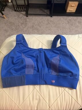SHEDIT Royal Blue ultimate support Front-Zip Sports Bra